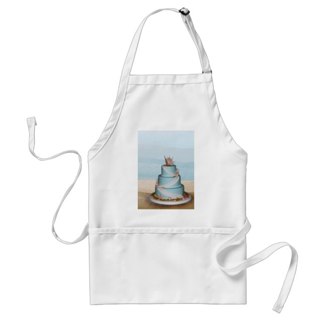Elegant Sea Shell Wedding cake Standard Apron (Front)