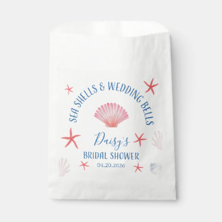 Elegant Sea shells & wedding bells Bridal shower Favour Bag