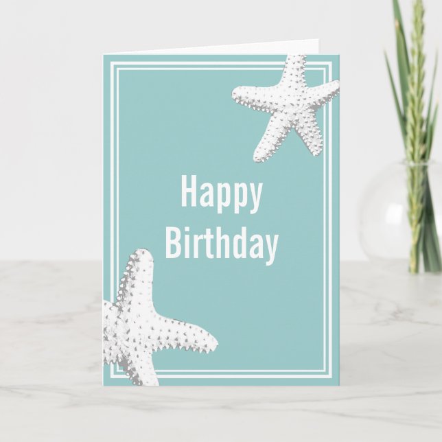 Elegant Sea Stars Birthday Greeting Card (Front)