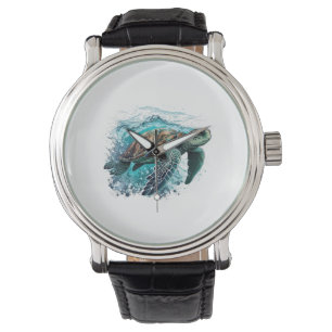 Elegant Sea Turtle Swimming In The Blue Ocean Watch