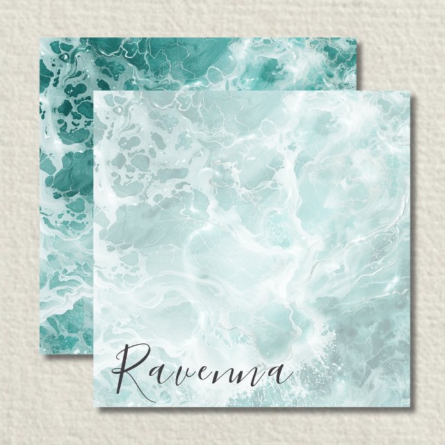 Elegant Seafoam Silver Custom Name Wedding Card (Creator Uploaded)