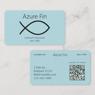 Elegant Seafood Restaurant | Fish Logo & QR Code Business Card