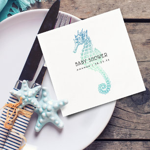 Elegant Seahorse Baby Shower Napkin
