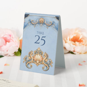 Elegant seahorse beach wedding table accessories
