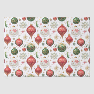 "Elegant Seamless Christmas Ornament Pattern Tissue Paper