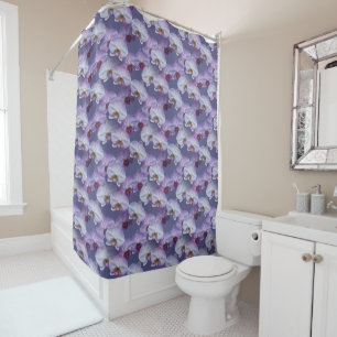 Elegant Seamless Pattern of Purple Veined Orchids Shower Curtain
