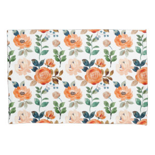 Elegant Seamless Pattern of Watercolor Flowers Pillowcase