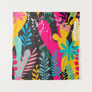 elegant seamless pattern with abstract leaves and tapestry