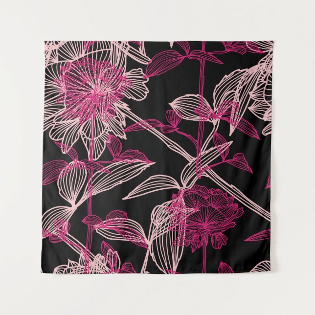 elegant seamless pattern with decorative pink rose tapestry (Front)