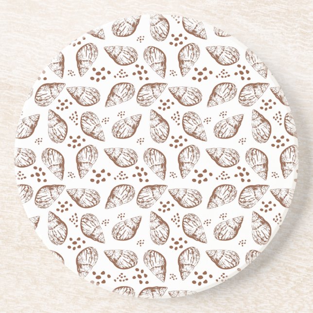 Elegant seamless pattern with hand drawing seashel coaster (Front)