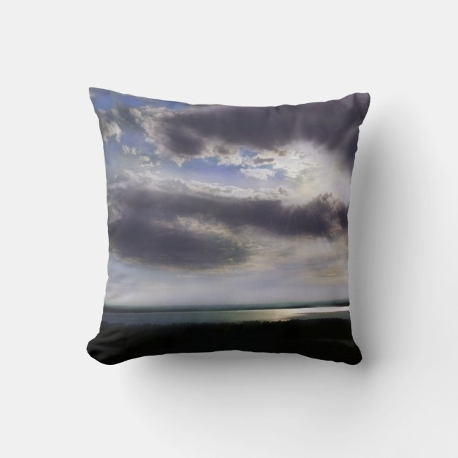 Elegant seascape sunrise sunset lakefront ocean  cushion (Front)