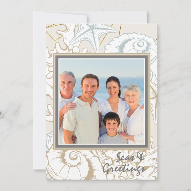 Elegant Seashell Beach Marine Personalised Photo (Front)