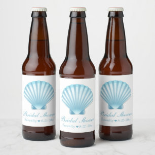 Elegant Seashell Bridal Shower Nautical Beach      Beer Bottle Label