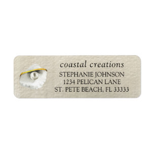 Elegant Seashell Iridescent Pearl Return Address Return Address Label