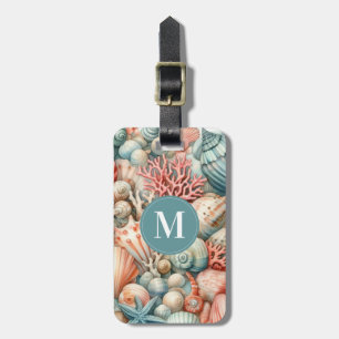 Elegant Seashells Background Luggage Tag