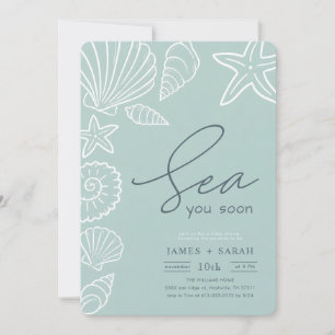 Elegant Seashells Coastal Sea Baby Shower Invitation