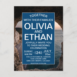 Elegant Seaside Coastal Summer Beach Wedding Postcard