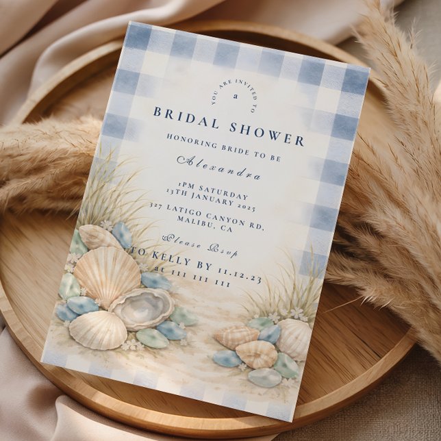 Elegant Seaside Shell Bridal Shower Invitation (Creator Uploaded)