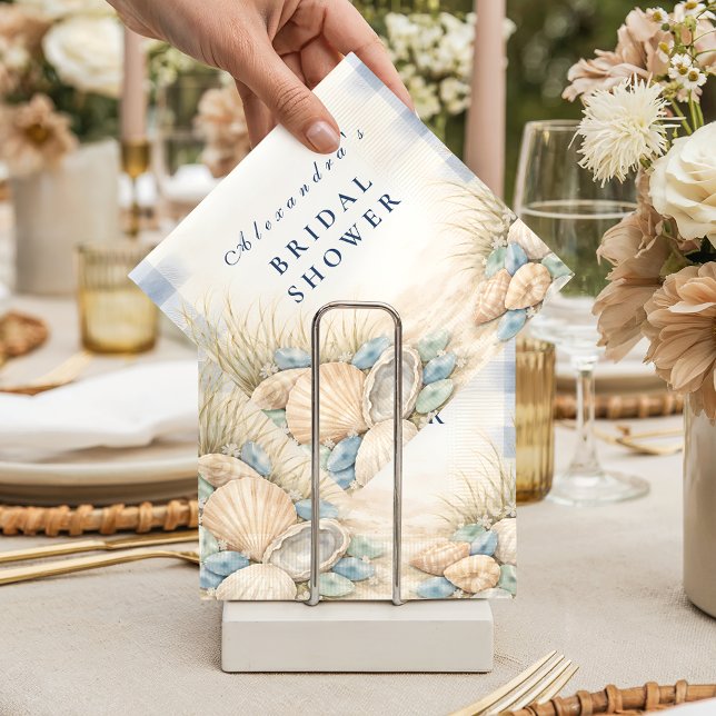 Elegant Seaside Shell Bridal Shower Napkin (Creator Uploaded)