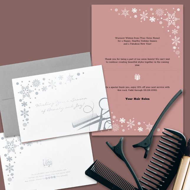 Elegant Season of Beauty and Joy Business Holiday Foil Card (Elegant Season of Beauty and Joy Business Holiday Foil Card)