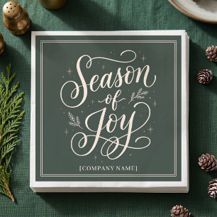 Elegant Season of Joy Corporate Holiday Napkin