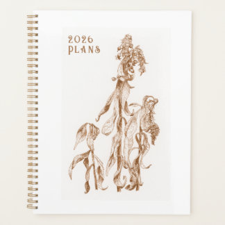 Elegant Seasonal Botanical Ink Art  2026  Planner