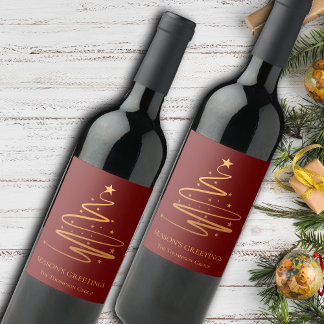 Elegant Seasons Greetings Corporate Company Name Wine Label