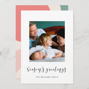 Elegant Season's greetings Family Photo Holiday Card