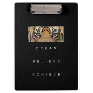 Elegant Self Improvement Quote Tiger Eyes Modern Clipboard