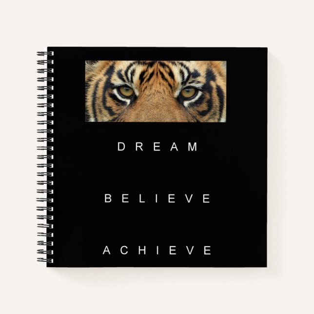 Elegant Self Improvement Success Quote Template Notebook (Front)