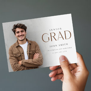 Elegant Senior Grad Photo Master Graduation Thank You Card