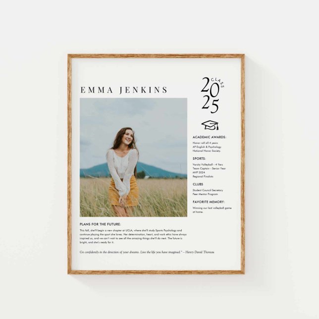 Elegant Senior Year Photo Poster (Graduation Photo Poster - Graduation Gift Idea)