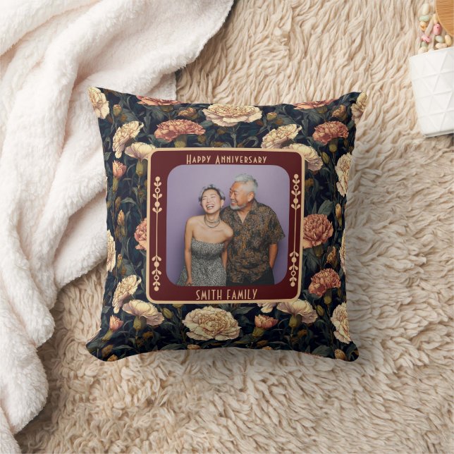 Elegant Sentimental 25Th Anniversary Throw Pillow  (Blanket)