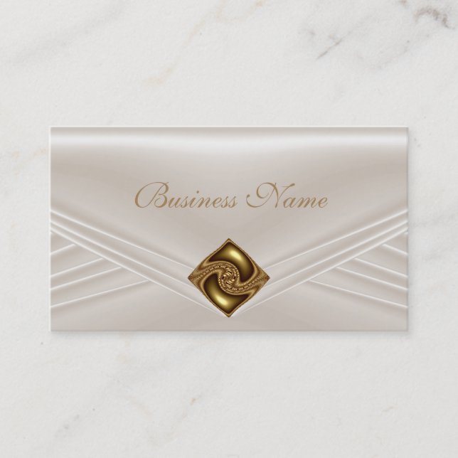 Elegant Sepia Beige Amber Jewel Business Card (Front)