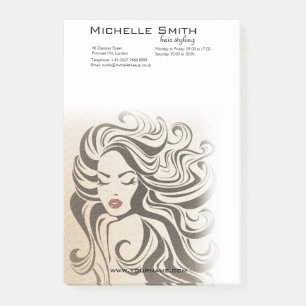 Elegant Sepia Chic Wavy Hairstyle Hair Extensions Post-it Notes