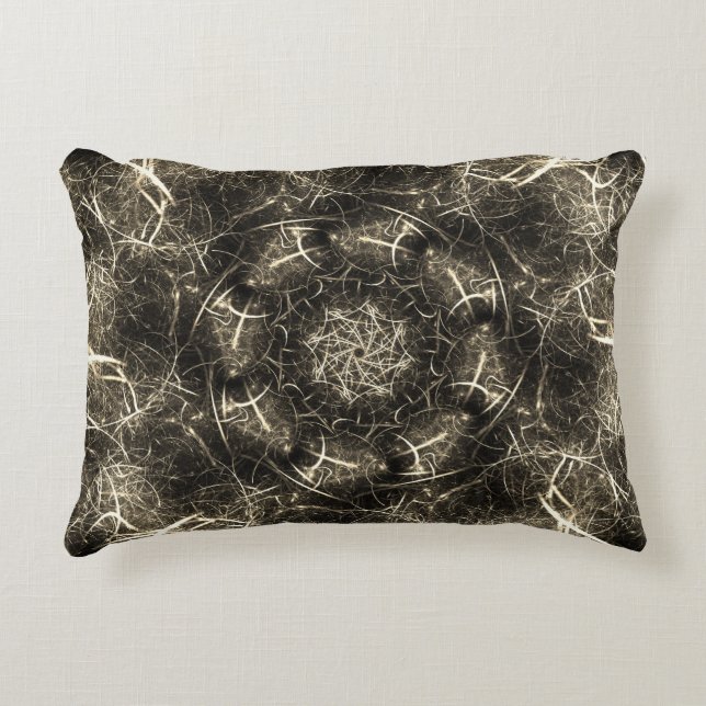 Elegant Sepia Fractal Pillow (Front)