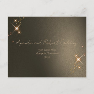 Elegant Sepia Solar Eclipse Custom Photo Wedding   Enclosure Card