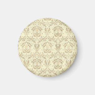 Elegant Sepia Tan Floral Pattern Magnet