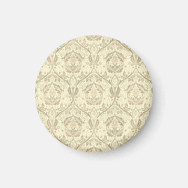 Elegant Sepia Tan Floral Pattern Magnet (Front)