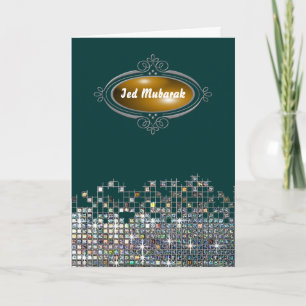 Elegant Sequin Ied Mubarak Card