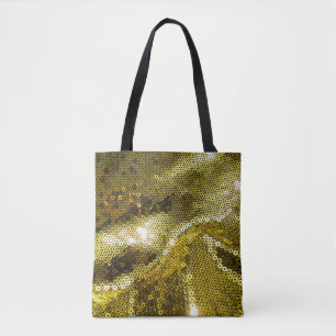 Elegant sequined sparkling textile close up. More Tote Bag