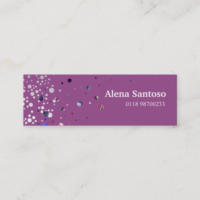 Elegant Sequins Mini Business Card (Front)