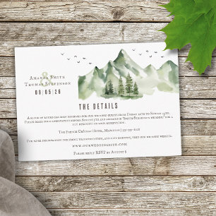Elegant serene green mountain landscape QR code Enclosure Card