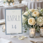 Elegant Serif Blue Gray Monogram Table Number<br><div class="desc">Elevate your wedding reception with these elegant table number cards, designed to impress your guests from the moment they arrive. Featuring a classic serif font for 'TABLE' and a bold numeral '14', these cards exude sophistication. The subtle blue-gray border frames the minimalist design, complementing any formal event's decor. At the...</div>