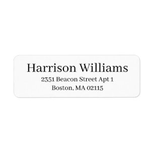 Elegant Serif Custom black white return address Label