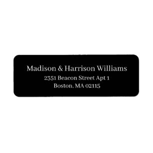 Elegant Serif Custom black white return address Label