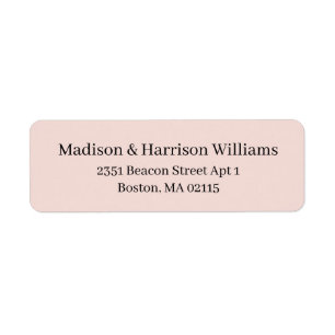 Elegant Serif Custom blush pink return address Label