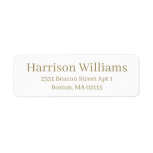 Elegant Serif Custom gold white return address Label
