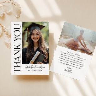 Elegant Serif Graduation Photo 2026 Thank You Card