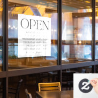 Elegant Serif Retail Open Sign Store Hours